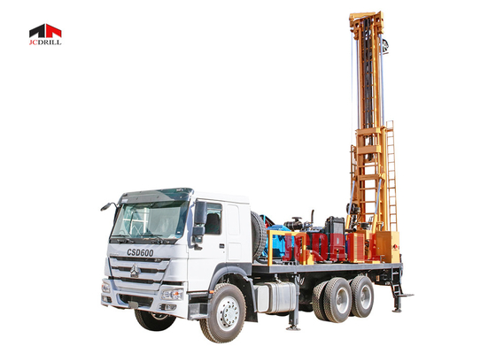 دکل حفاری چاه آب 6 X 4 کامیون نصب شده برای حفاری چاه 600m